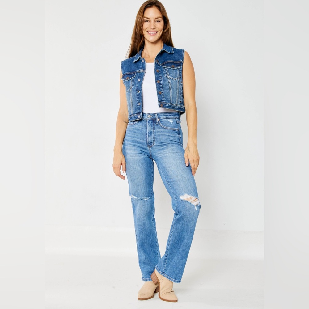 Judy Blue Tummy Control  High Waist Destroyed Knee